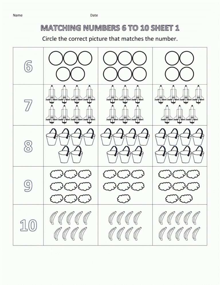 Printable Pre K Worksheets Math