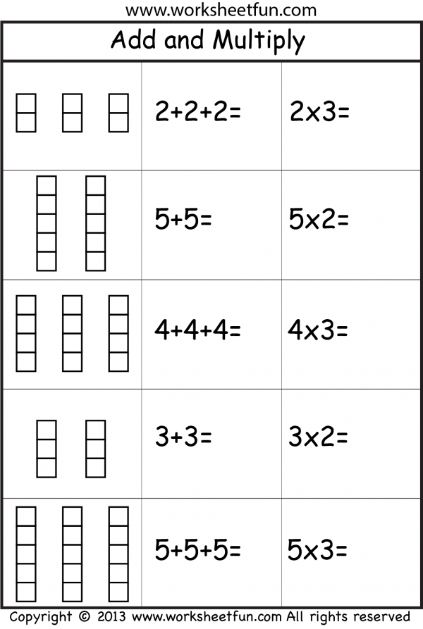 Repeated Addition Worksheets Pdf