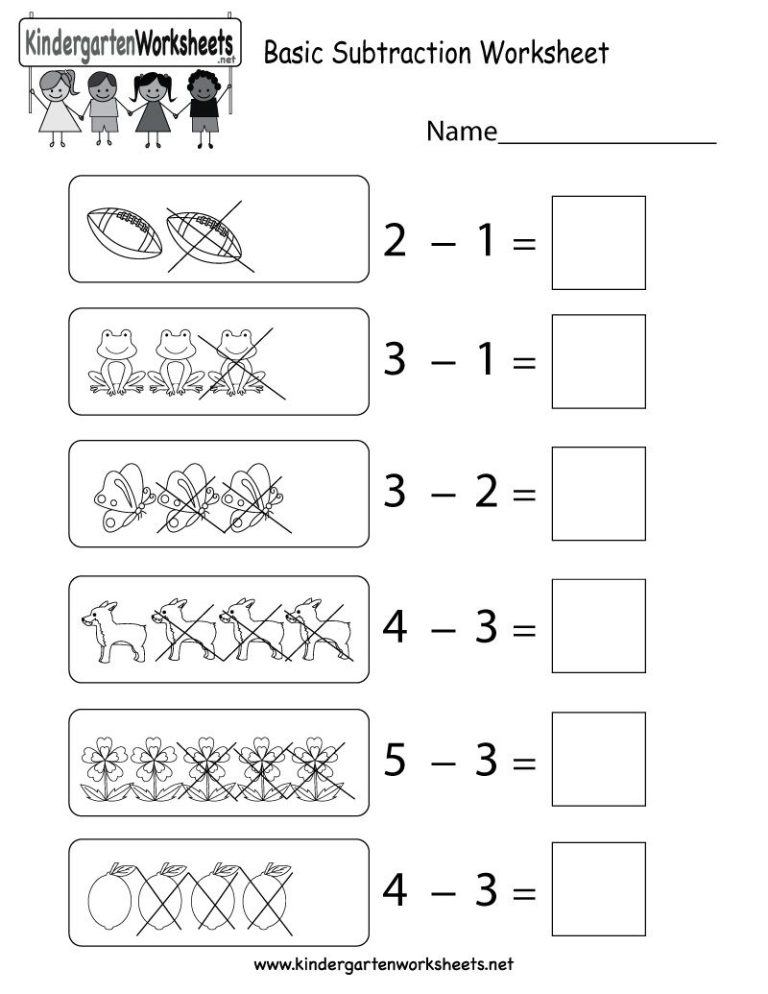 Subtraction Worksheets For Kindergarten Free Printables