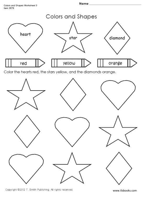 Pre K Shapes And Colors Worksheets