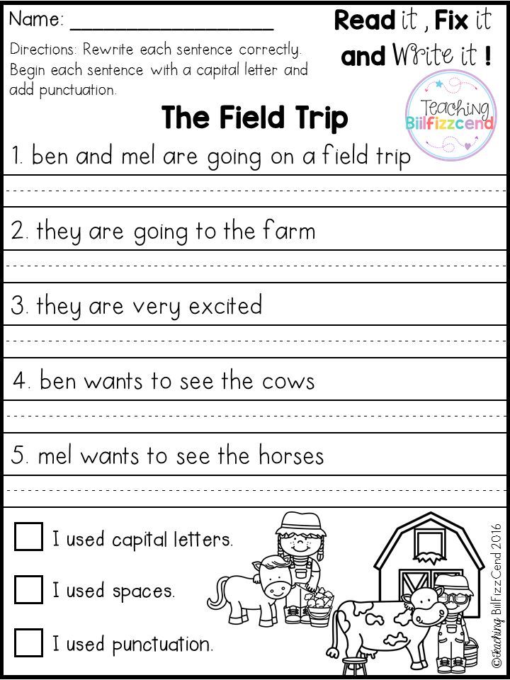 Handwriting Practice Sentences For 2nd Graders