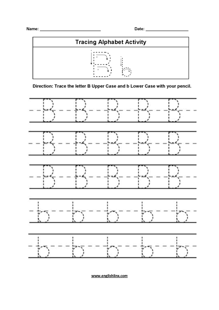 Tracing Letters Worksheets B