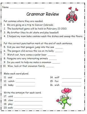 Punctuation Worksheets For Grade 2 Free