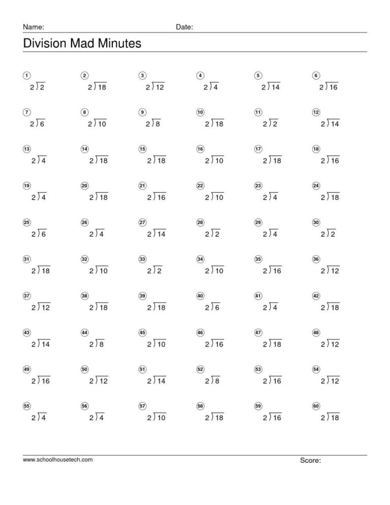 4th Grade Math Worksheets Multiplication And Division