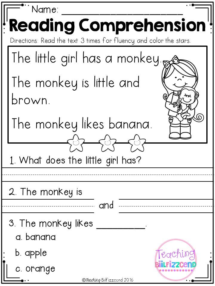 Beginner Kindergarten Worksheets Reading