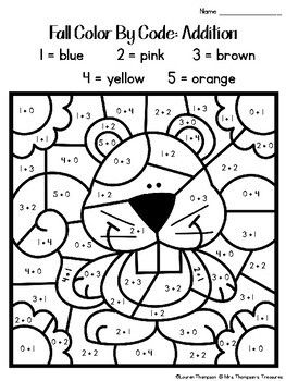 1st Grade Math Addition Coloring Worksheets