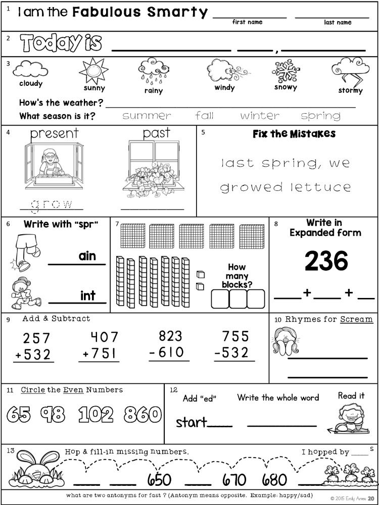 2nd Grade Math Worksheets Pdf Packet