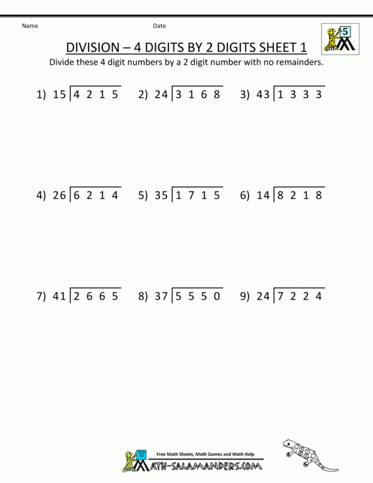 Grade 9 7th Grade Long Division Problems