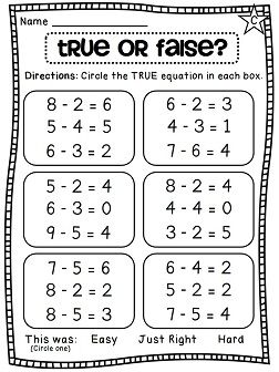 Balancing Equations Worksheet 1st Grade