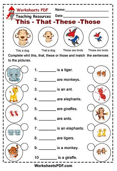 English Worksheets For Kids Pdf