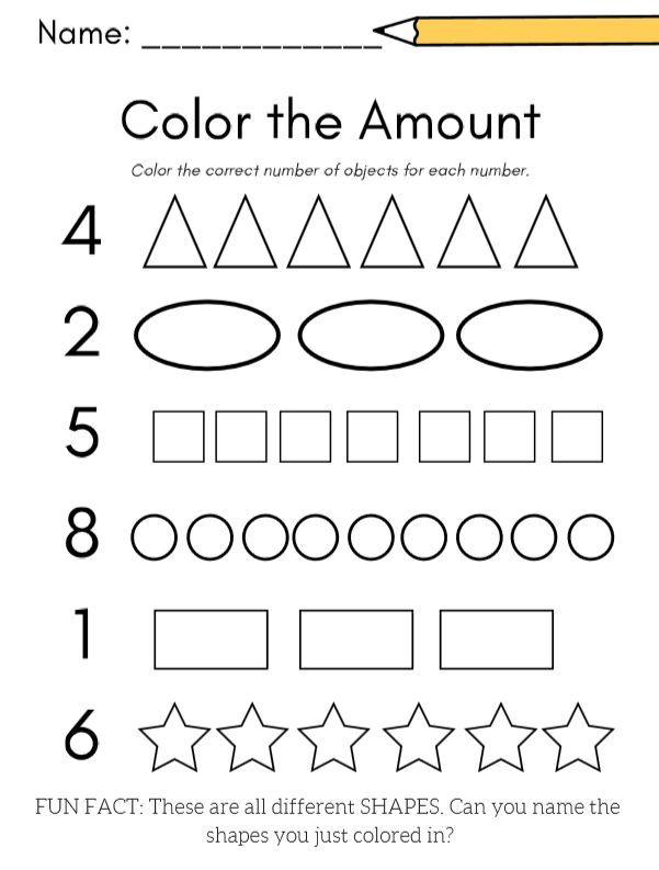 Pre K Worksheets Numbers 1-10