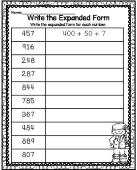 Place Value Worksheets 2nd Grade Expanded Form