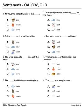 3rd Grade Phonics Worksheets Grade 3