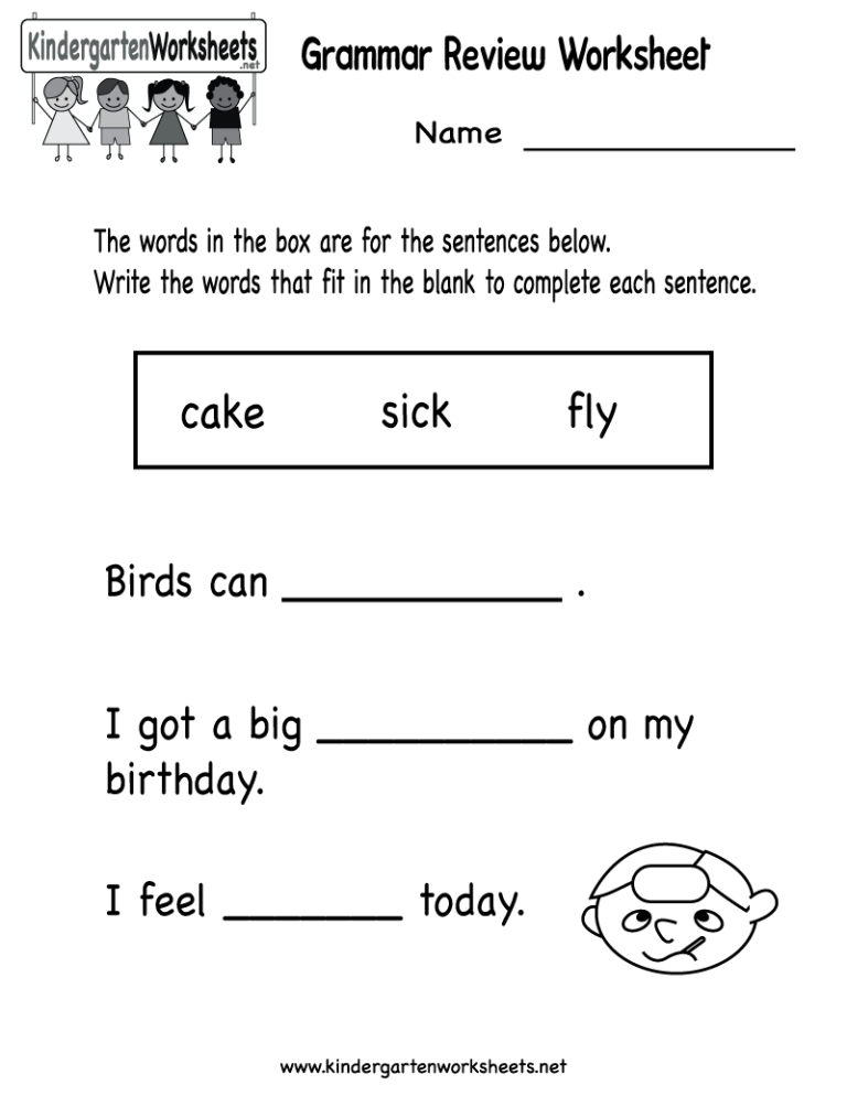 Kindergarten Worksheets English Activities For Kindergarten