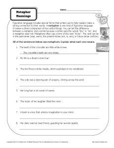 Third Grade Free Figurative Language Worksheets