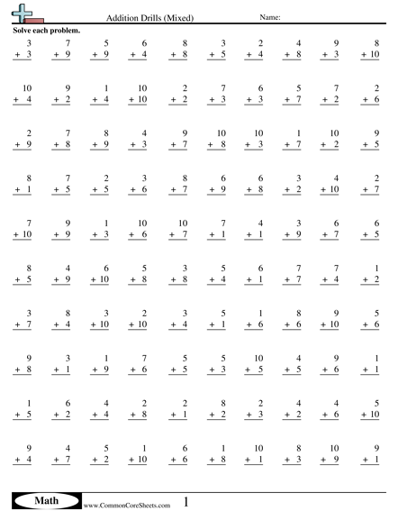 Common Core Sheets Multiplication Vertical