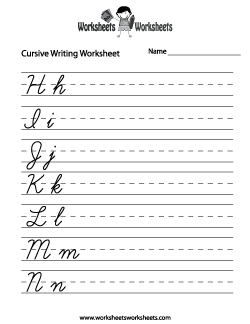 Cursive Handwriting Practice Sheets Printable