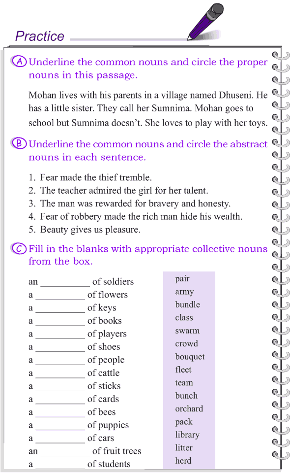 Types Of Nouns Worksheet For Grade 6