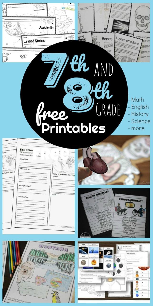 Free Printable 8th Grade 7th Grade Math Worksheets