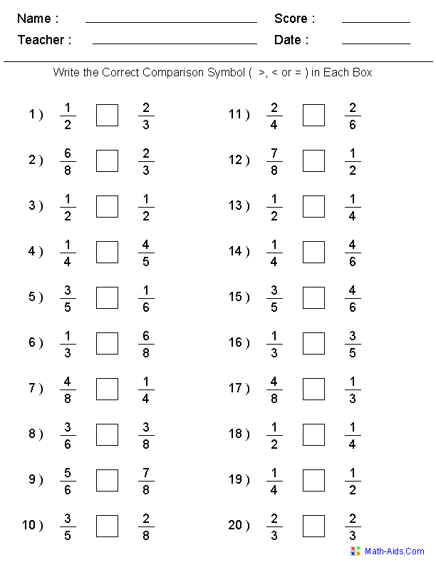 Fractions Worksheets Grade 5 Pdf With Answers