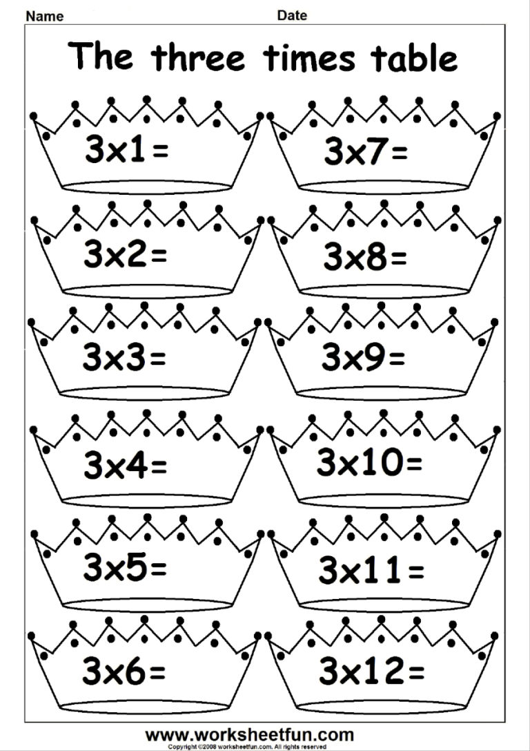 2 Times Tables Worksheets Printable