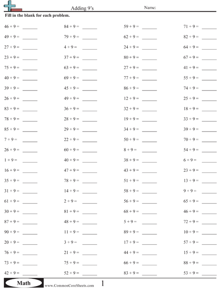 Common Core Sheets Multiplication Drills