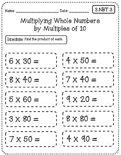 Third Grade 3rd Grade Math Worksheets Common Core