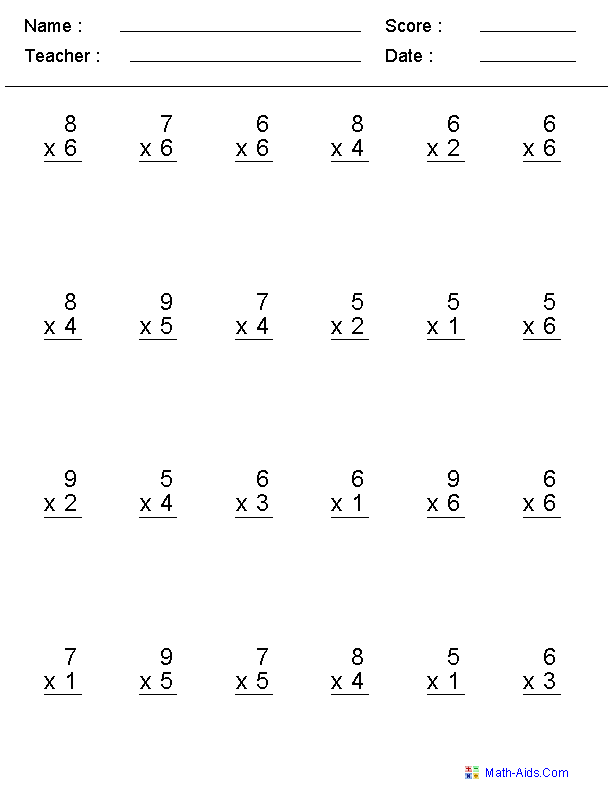 Timed Subtraction Worksheets For 1st Grade