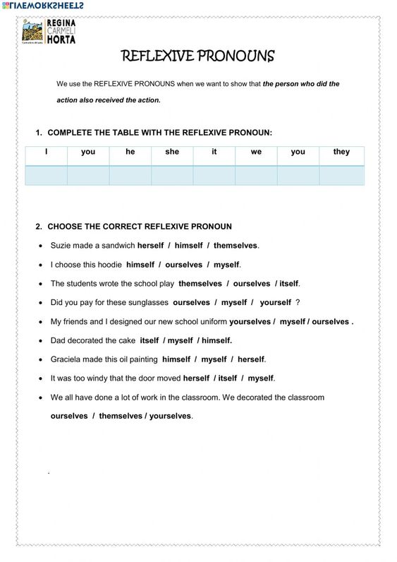 French Pronouns Worksheet Pdf