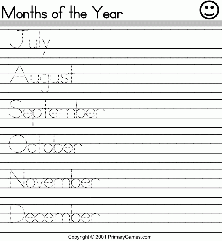 Printable Handwriting Worksheets For 1st Grade