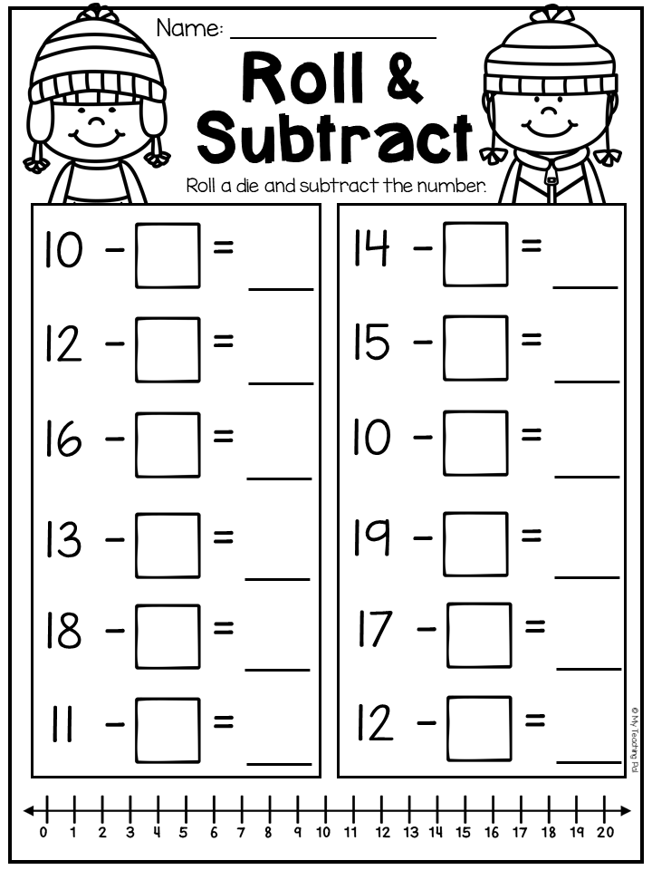 Subtraction Worksheets For Kindergarten 1-20