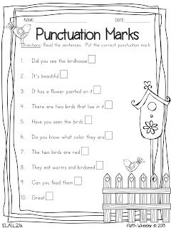 1st Grade Punctuation Practice Worksheets