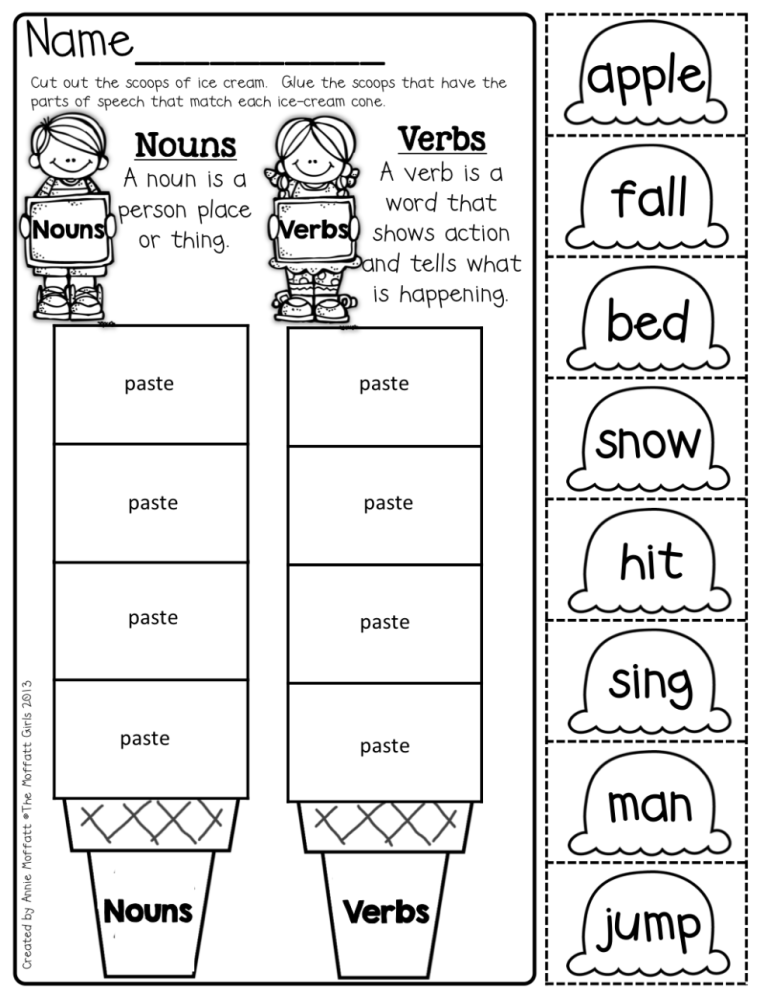 Kindergarten Nouns Worksheet For Grade 1 Pdf