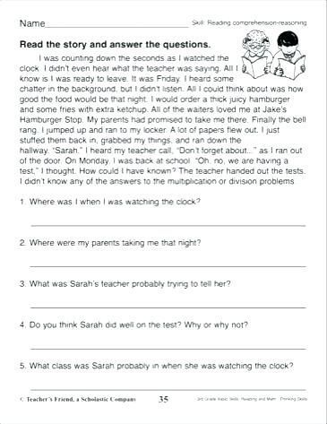 English Worksheets For Grade 5 Printable