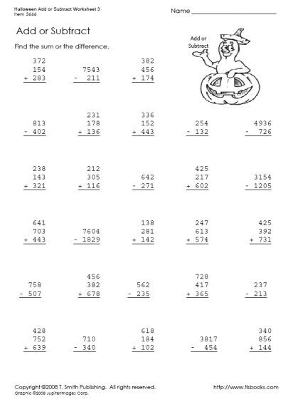 Addition And Subtraction Worksheets Pdf Grade 5