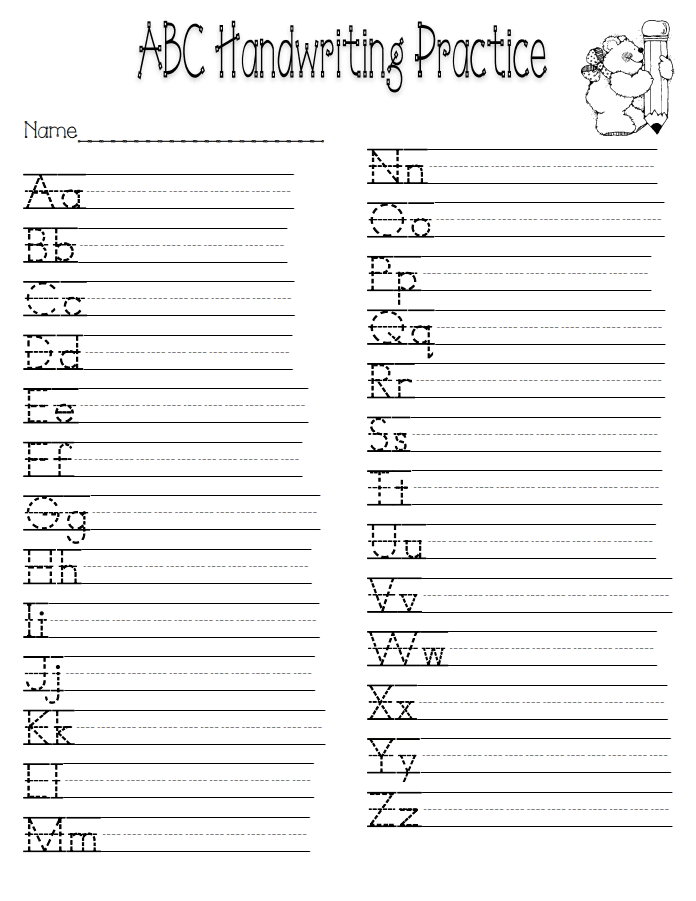 Handwriting Practice Sheets Pdf Free