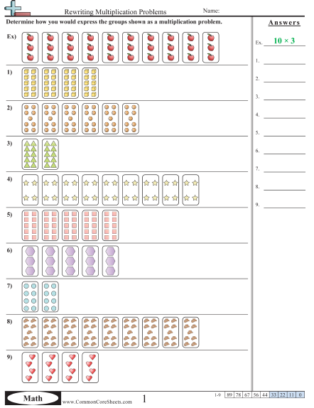 Common Core Sheets Multiplication Arrays