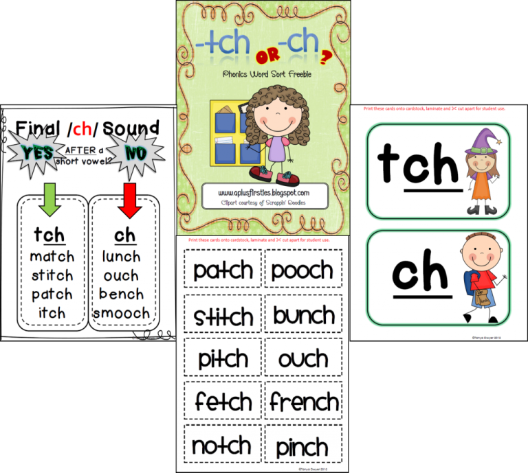 Tch Phonics Worksheets Free