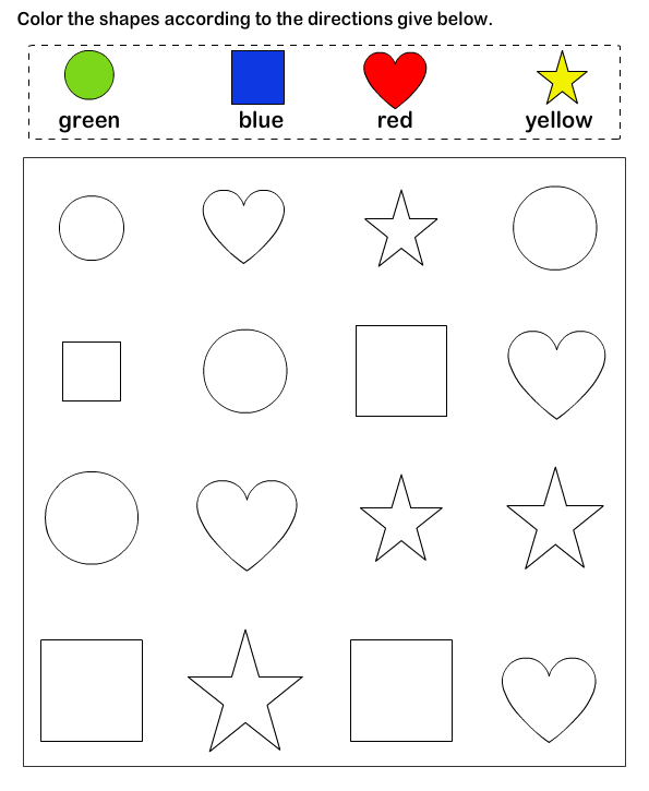 Pre K Shapes Worksheets For Preschool