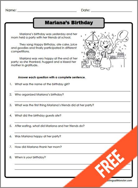 3rd Grade Reading Comprehension Worksheets For 2nd Grade