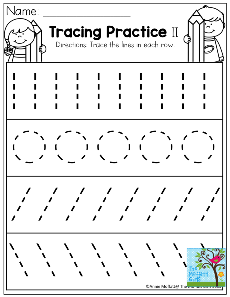 Tracing Worksheets For Preschool Lines