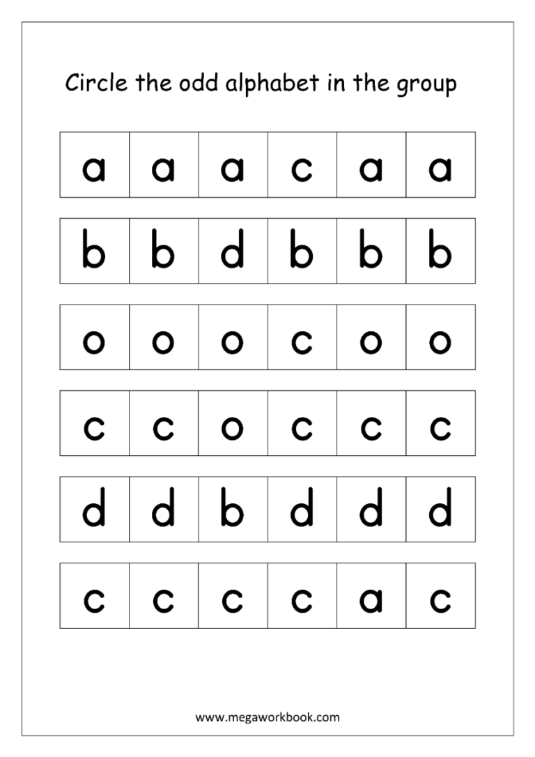 Odd One Out Worksheet For Kg