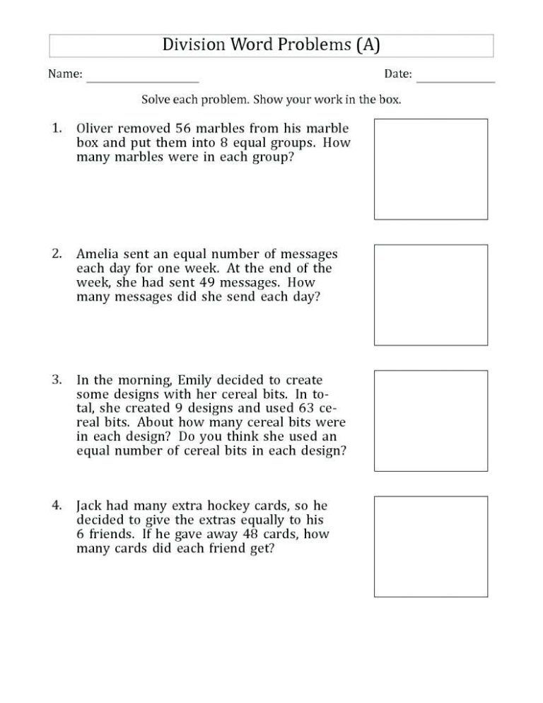 4th Grade Multiplication Word Problems Grade 4