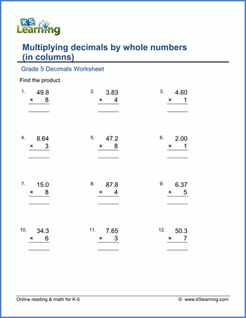 5th Grade Math Worksheets Pdf Free