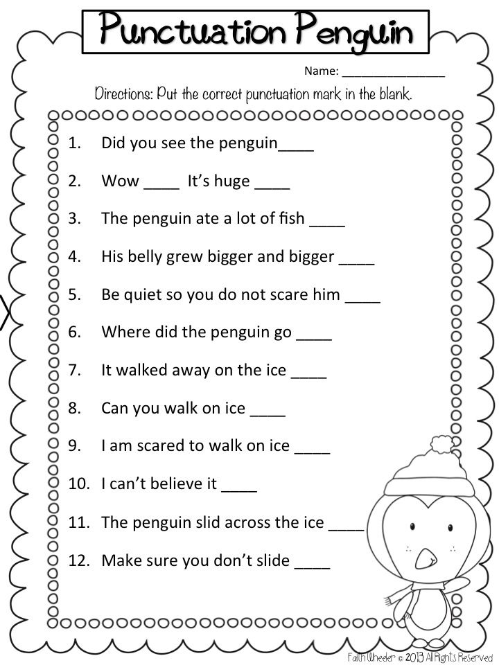 1st Grade Punctuation Worksheets Free