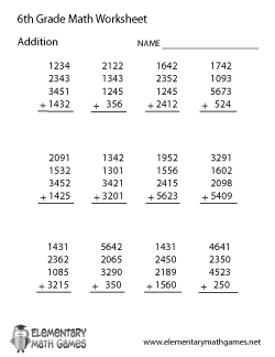 Sixth Grade Algebra Worksheets Grade 6