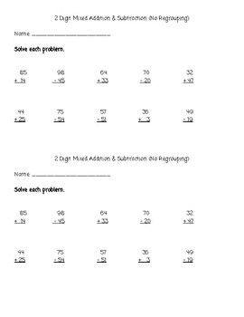 Mixed Addition And Subtraction Worksheets For Kindergarten