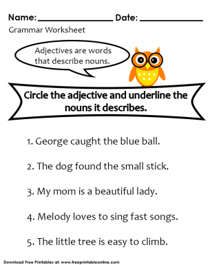 Nouns Worksheet For Grade 3 Free