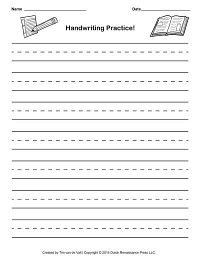 Lined Handwriting Worksheets Printable