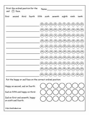 First Grade Ordinal Numbers Worksheet Grade 1